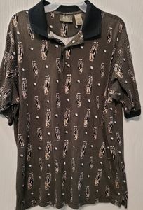 Men's 3 Button Black Collared Golf Shirt- NWOT